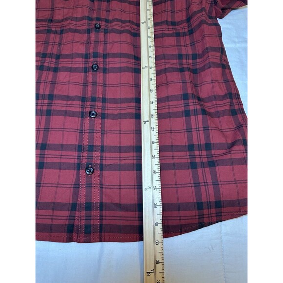 Alesbury Men's Red Black Plaid Button Up Long Sleeve Slim Shirt SIZE LARGE SLIM - Picture 8 of 8